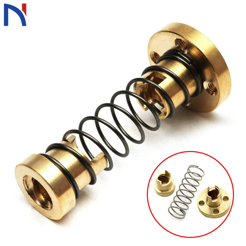 3D Printer Parts T8 Anti Backlash Spring Loaded Nut For Lead 2mm/4mm/8mm Acme Threaded Rod Lead Screws DIY For 3D Printer
3D Printer Parts T8 Anti Backlash Spring Loaded Nut For Lead 2mm/4mm/8mm Acme Threaded Rod Lead Screws DIY For 3D Printer