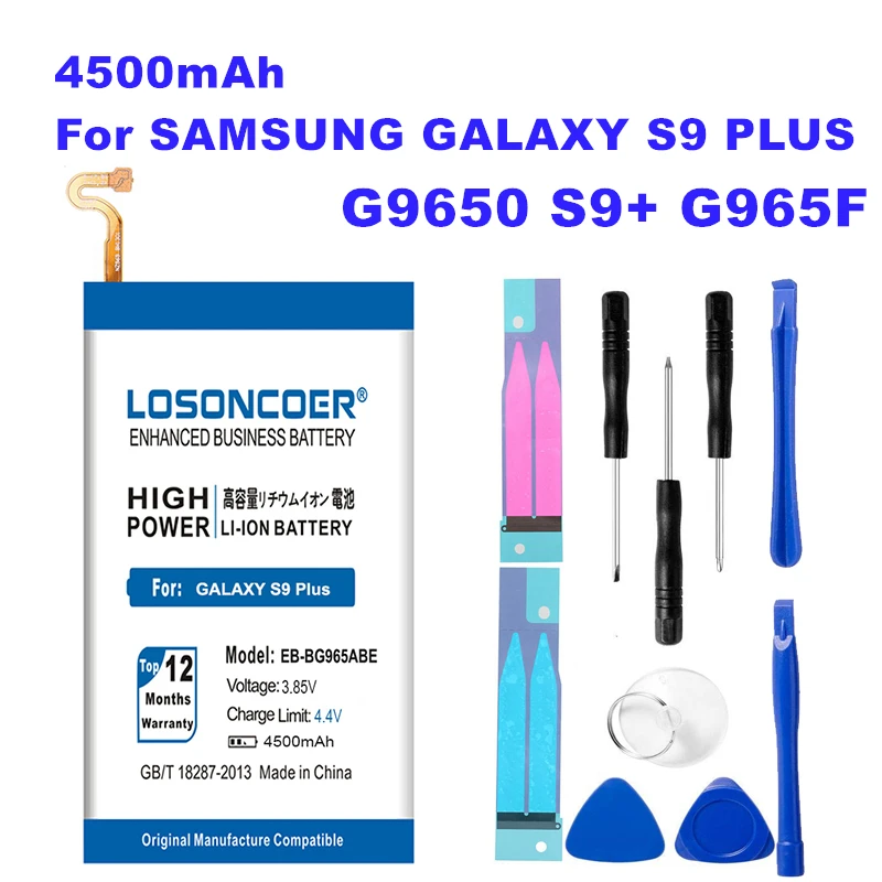 LOSONCOER 4500mAh EB-BG965ABE Battery For Samsung Galaxy S9 Plus G9650 G965 G965F G965A G965T G965S G965R4 G965V ~In Stock
LOSONCOER 4500mAh EB-BG965ABE Battery For Samsung Galaxy S9 Plus G9650 G965 G965F G965A G965T G965S G965R4 G965V ~In Stock