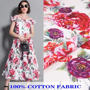 off white color peony and rose print 100% cotton fabric for women children clothing DIY sew,summer cotton poplin tissus au metre
off white color peony and rose print 100% cotton fabric for women children clothing DIY sew,summer cotton poplin tissus au metre