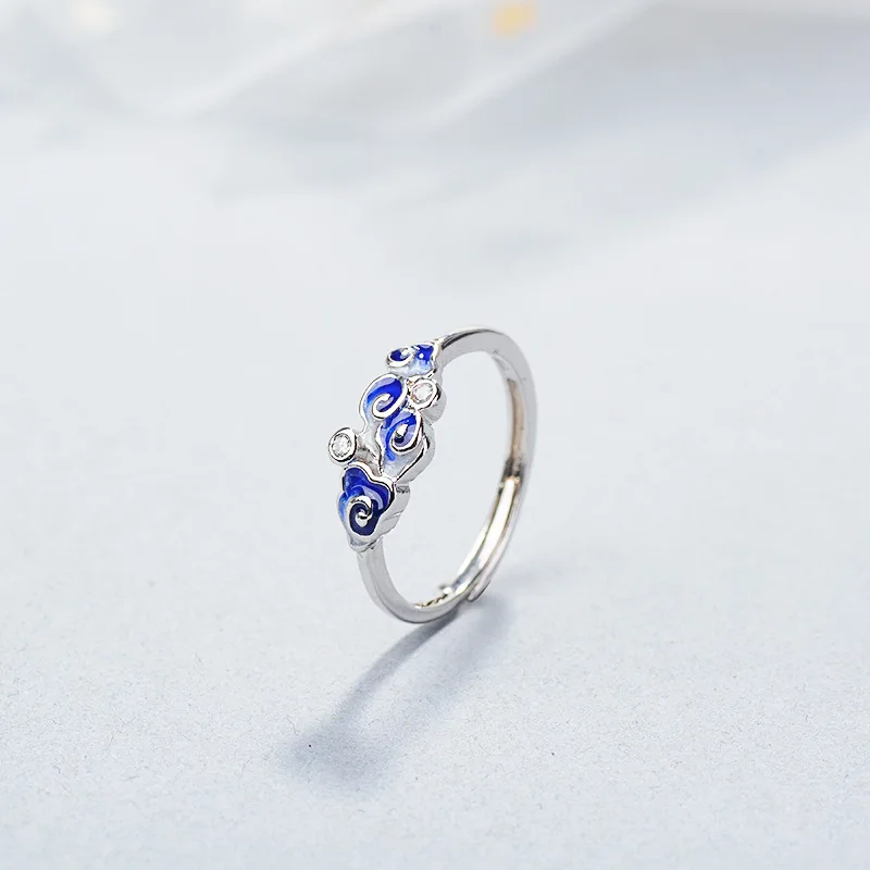 925 Sterling sliver ethnic blue cloud tear mermaid adjustable ring free shipping details to give jewelry for women female girls
925 Sterling sliver ethnic blue cloud tear mermaid adjustable ring free shipping details to give jewelry for women female girls