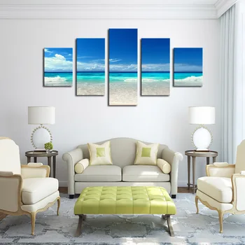 Unframed 5 Panels Blue Sky Seaview Painting Canvas Wall Art Picture Home Decoration Living Room Canvas Print Modern Painting 
Unframed 5 Panels Blue Sky Seaview Painting Canvas Wall Art Picture Home Decoration Living Room Canvas Print Modern Painting