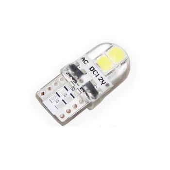 500X High quality silicone Car LED Light T10 COB LED W5W 8chip 147 168 Wedge Door Instrument Side Bulb Lamp DC 12V Free shipping