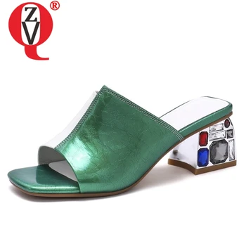 ZVQ shoes woman 2019 summer new fashion crystal woman slippers outside handmade genuine leather high hoof heels plus size shoes
ZVQ shoes woman 2019 summer new fashion crystal woman slippers outside handmade genuine leather high hoof heels plus size shoes