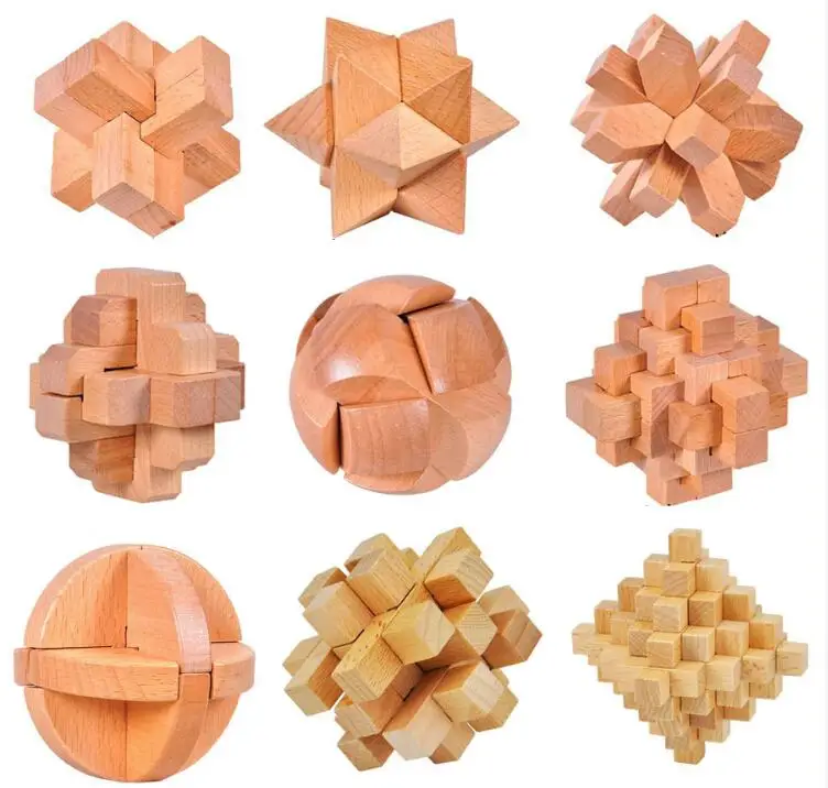 9PCS/LOT Beech Wood Puzzle Toys Classic IQ 3D Wooden Interlocking Burr Puzzles Mind Brain Teaser Game Toy for Adults Children
9PCS/LOT Beech Wood Puzzle Toys Classic IQ 3D Wooden Interlocking Burr Puzzles Mind Brain Teaser Game Toy for Adults Children