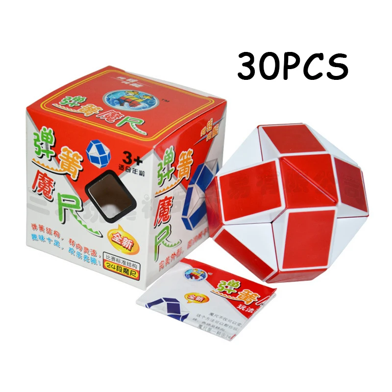30PCS ShengShou Red White 24 Sections Cubo magico Snake Ruler Magic cube Speed Twist Puzzle Toys For Children Anti stress Toys
30PCS ShengShou Red White 24 Sections Cubo magico Snake Ruler Magic cube Speed Twist Puzzle Toys For Children Anti stress Toys