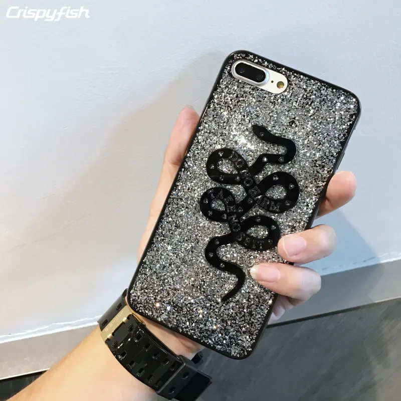 Crispyfish Glitter Sparkly Snake TPU Silicone 3D Case Cover Skin For iPhone 7 8 Plus Case Soft Silicone Case For 6 6s Plus X XS
Crispyfish Glitter Sparkly Snake TPU Silicone 3D Case Cover Skin For iPhone 7 8 Plus Case Soft Silicone Case For 6 6s Plus X XS