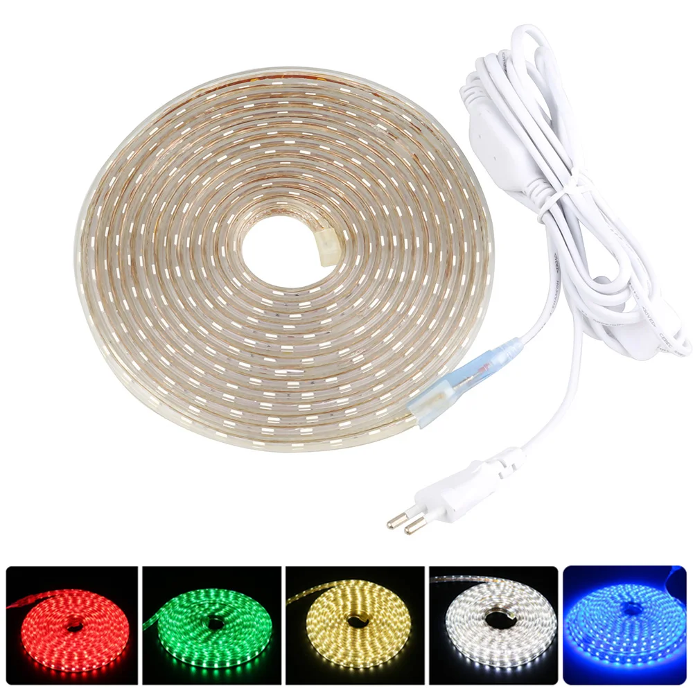 IP65 Waterproof LED Strip Light SMD5050 With Switch Plug AC220V LED Flexible Light Strip 60LEDs/M LED Ribbon Tape 5M 10M 20M 25M
IP65 Waterproof LED Strip Light SMD5050 With Switch Plug AC220V LED Flexible Light Strip 60LEDs/M LED Ribbon Tape 5M 10M 20M 25M