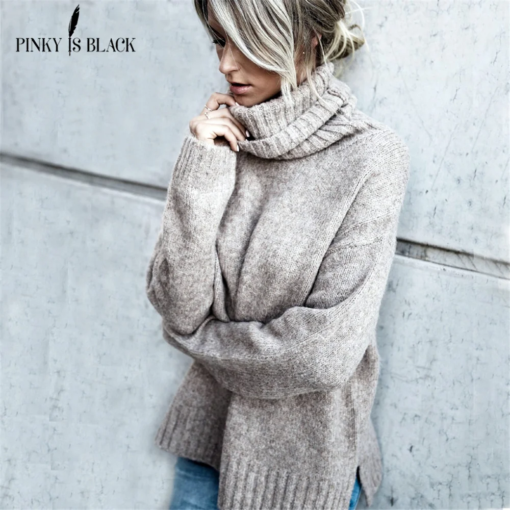 Pinkyisblack Vintage turtleneck winter knitted sweater Women lantern sleeve loose gray pullover female warm autumn casual jumper
Pinkyisblack Vintage turtleneck winter knitted sweater Women lantern sleeve loose gray pullover female warm autumn casual jumper