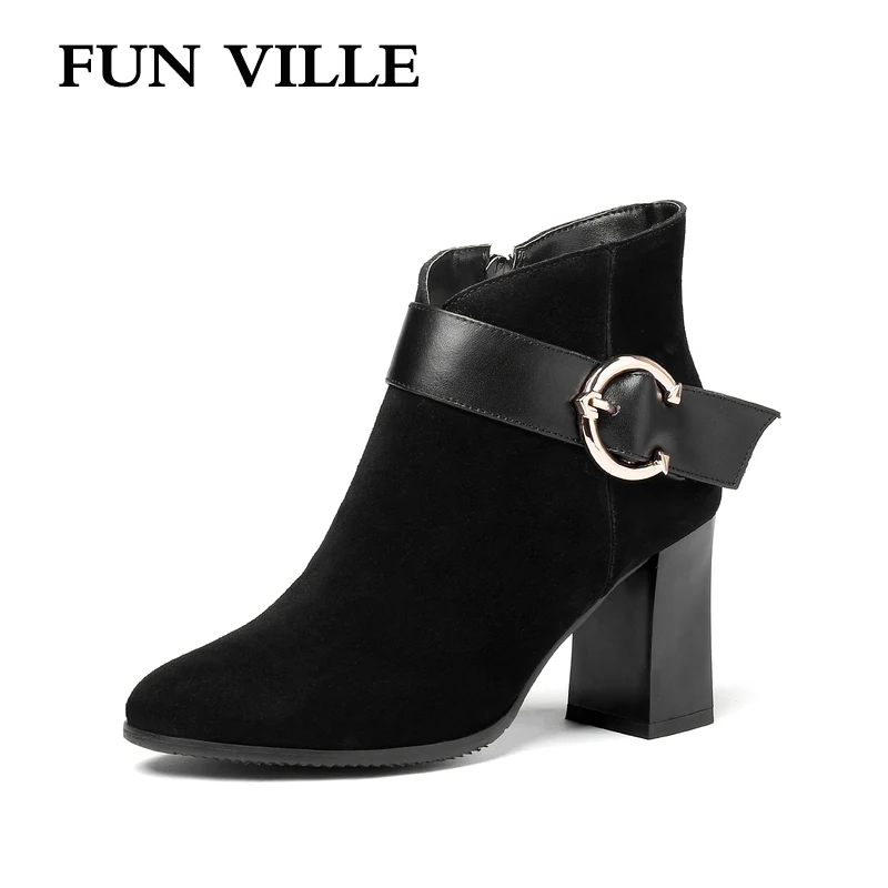 FUN VILLE 2018 Autumn winter New Fashion Women Ankle boots Kid suede High heels sexy ladies shoes Pointed toe zipper size 34-45
FUN VILLE 2018 Autumn winter New Fashion Women Ankle boots Kid suede High heels sexy ladies shoes Pointed toe zipper size 34-45