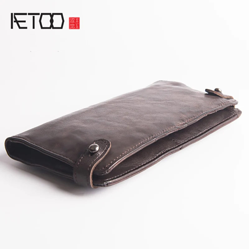 AETOO Handmade leather wallet men and women long ultra-thin soft leather double buckle simple multi-card wallet 
AETOO Handmade leather wallet men and women long ultra-thin soft leather double buckle simple multi-card wallet