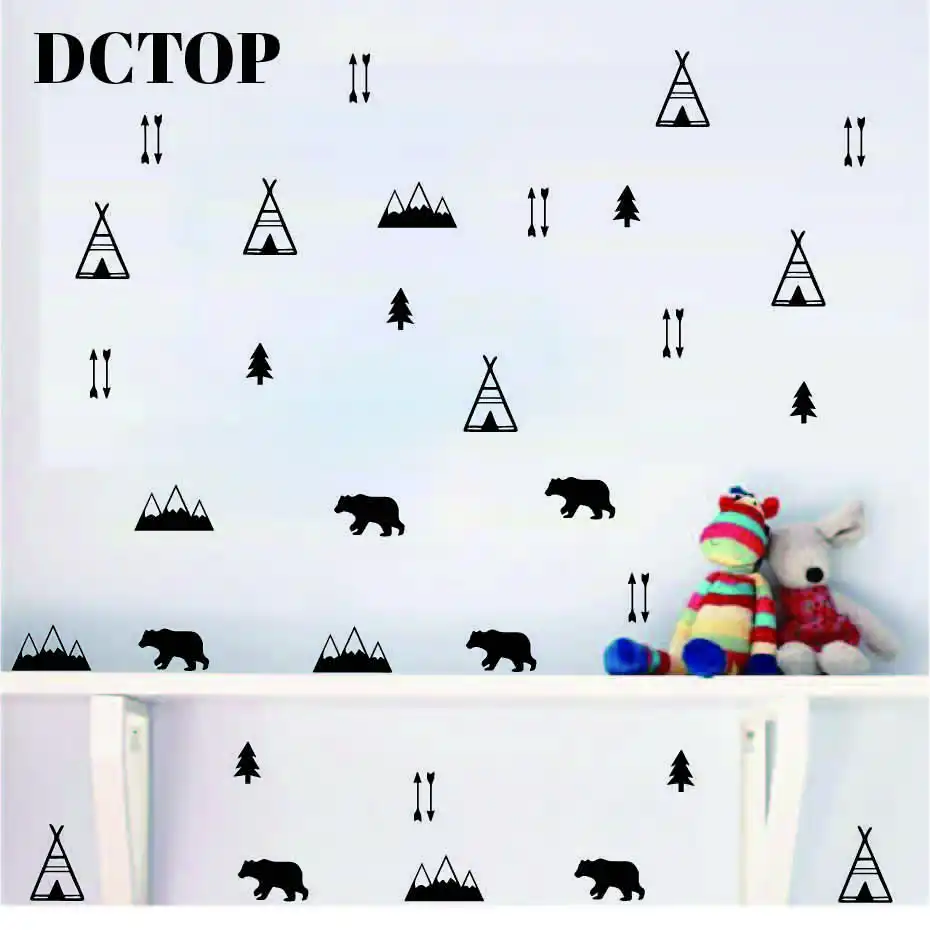 DCTOP Woodland Bears Arrow Teepees Trees and Mountains Wall Stickers Kids Room Bedroom Nursery Wall Decal Decor Vinyl Art Murals
DCTOP Woodland Bears Arrow Teepees Trees and Mountains Wall Stickers Kids Room Bedroom Nursery Wall Decal Decor Vinyl Art Murals