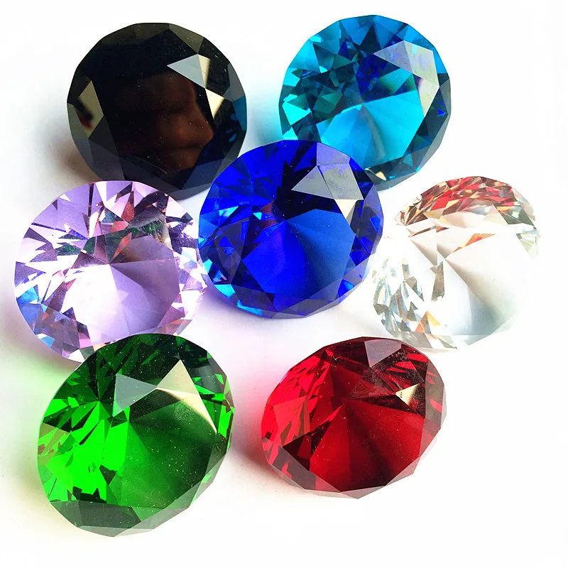 High Quality 100pcs 40mm Multicolor Sparkle Crystal Faceted Diamond Paperweight For Centerpiece/ Window Dressing Decoraton
High Quality 100pcs 40mm Multicolor Sparkle Crystal Faceted Diamond Paperweight For Centerpiece/ Window Dressing Decoraton