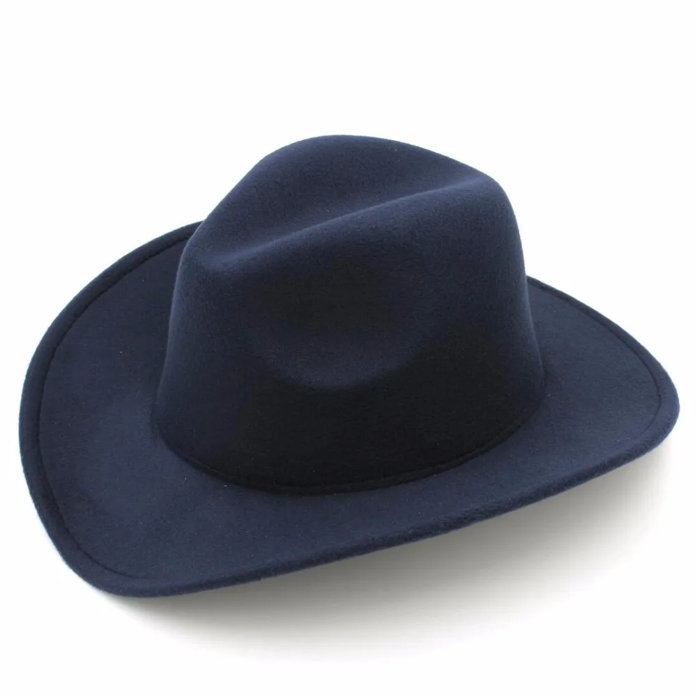 Trilby Wool Felt Fedora Cowboy Hat Solid Color Western Men Women (One Size: 57cm) Sadoun.com