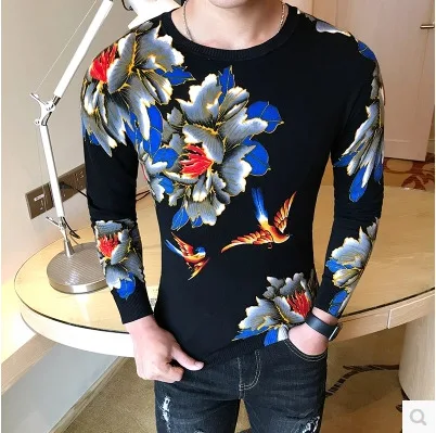 2018 Spring Mens Flower Pullover Sweater Men Fashion Designer Slim Fit Floral Sweter Masculino Round Neck Party Wear Pull Homme
2018 Spring Mens Flower Pullover Sweater Men Fashion Designer Slim Fit Floral Sweter Masculino Round Neck Party Wear Pull Homme