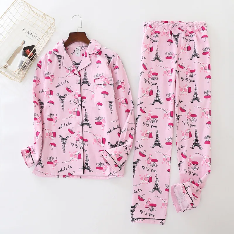 Print Eiffel Tower Pajamas Women Brushed Cotton Pijama Long Sleeve Elastic Waist Pants Nightwear Autumn Winter Pyjamas S8N203
Print Eiffel Tower Pajamas Women Brushed Cotton Pijama Long Sleeve Elastic Waist Pants Nightwear Autumn Winter Pyjamas S8N203