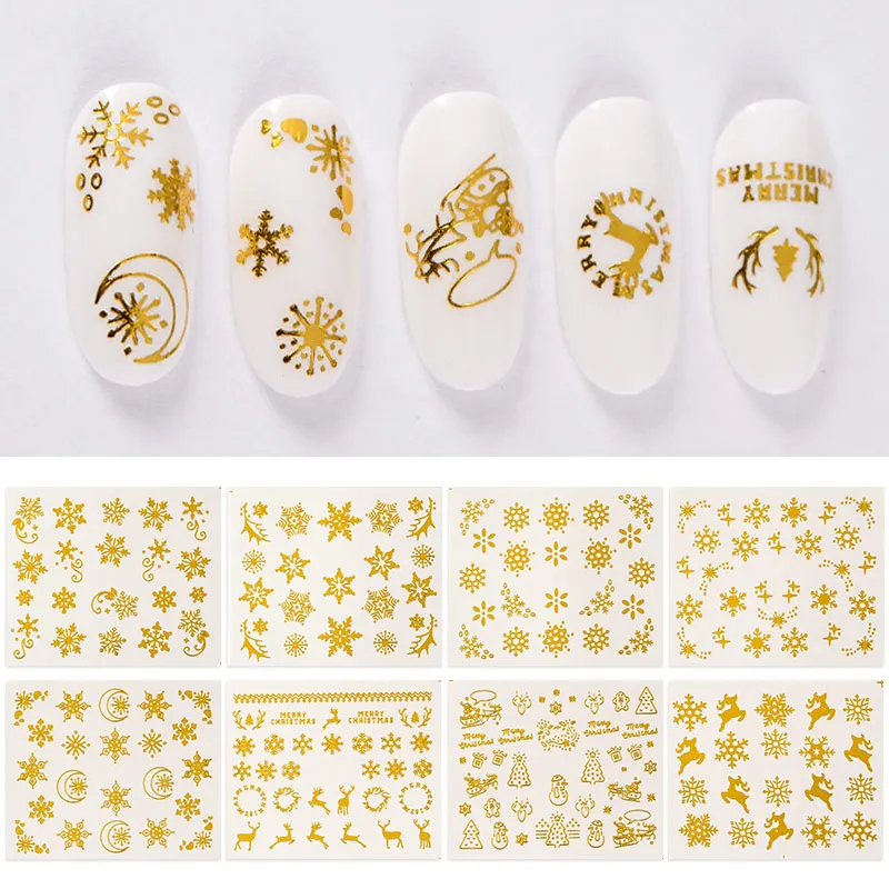 Gold Silver Snowflake Design Sliders for Nails Tree Deer Stickers for Nails Glitter Nail Art Sticker Manicure Nail Applique Set
Gold Silver Snowflake Design Sliders for Nails Tree Deer Stickers for Nails Glitter Nail Art Sticker Manicure Nail Applique Set