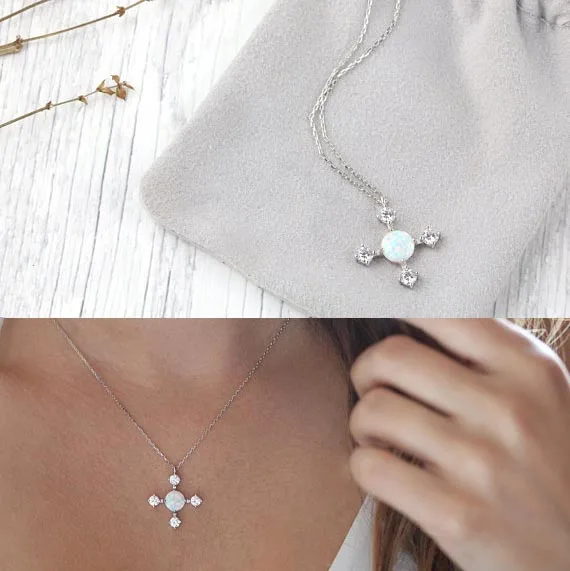fashion beautiful opal cross pendant necklace with cz paved tiny link chain cross charm necklace for lady wedding party gift
fashion beautiful opal cross pendant necklace with cz paved tiny link chain cross charm necklace for lady wedding party gift