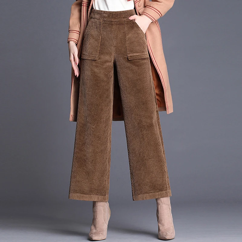 Fall Winter Fashion Elegant Woman High Waisted 4xl 3XL Corduroy Ankle Length Pants , Autumn Woman Wide Leg Black Loose Trousers
Fall Winter Fashion Elegant Woman High Waisted 4xl 3XL Corduroy Ankle Length Pants , Autumn Woman Wide Leg Black Loose Trousers