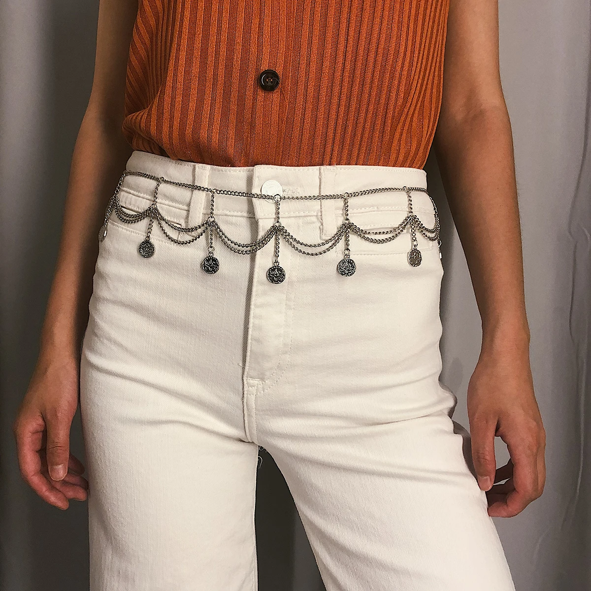 Bls-Miracle-Pendentif de pièce de monnaie en or à plusieurs niveaux pour femme, bijoux de taille, ceinture de corps, cadeau de fête, mode Boho 2