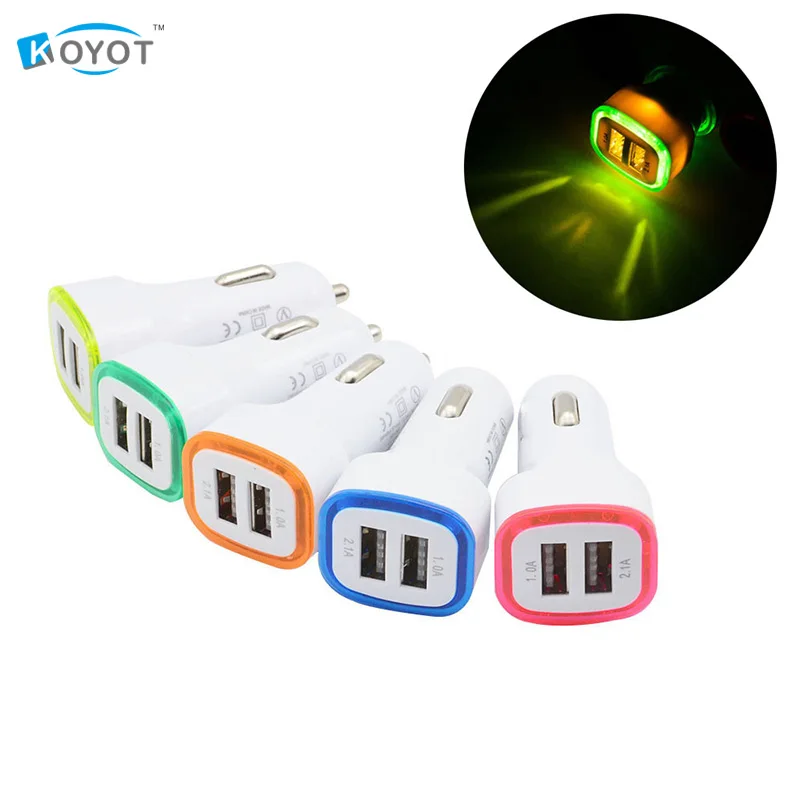 Universal LED Light Double 2 Port 2.1A+1A USB Car Charger For Samsung Apple Cell Phone
Universal LED Light Double 2 Port 2.1A+1A USB Car Charger For Samsung Apple Cell Phone