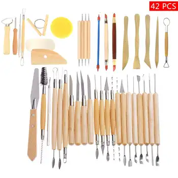 42PCS Pottery Clay Sculpture Carving Modelling Pottery & Ceramics Wooden Handle DIY Craft Tools Kit form FR US CN
42PCS Pottery Clay Sculpture Carving Modelling Pottery & Ceramics Wooden Handle DIY Craft Tools Kit form FR US CN