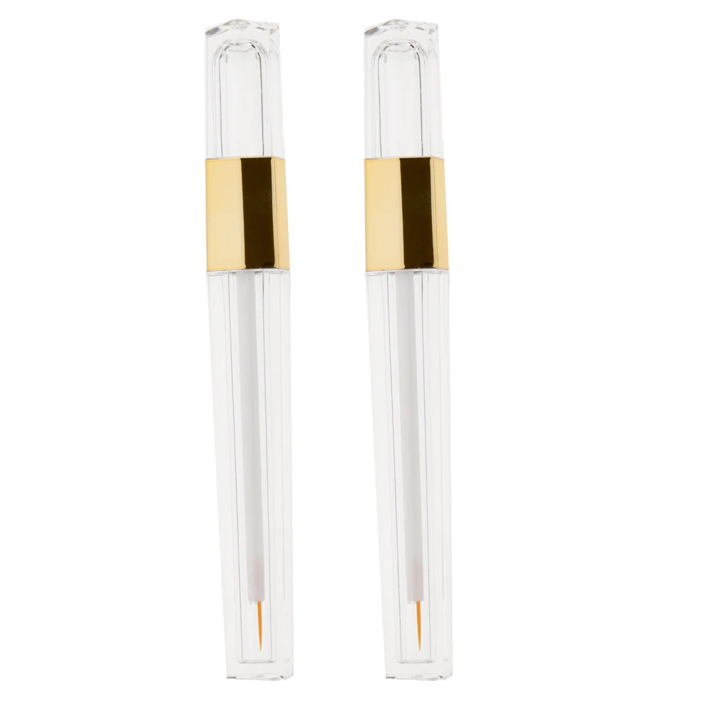 2pcs/set 5ml Refillable Empty Clear Eyeliner Vials Tube Eyelash Oil /Mascara/ Eye Gloss Liquid Bottle Container With Brush