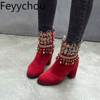 Women Boots Autumn Winter High Heel Warm String Bead Ankle Round Toe Zip Mixed-colors 2019 Sexy New Fashion Casual Black Yellow
Women Boots Autumn Winter High Heel Warm String Bead Ankle Round Toe Zip Mixed-colors 2019 Sexy New Fashion Casual Black Yellow