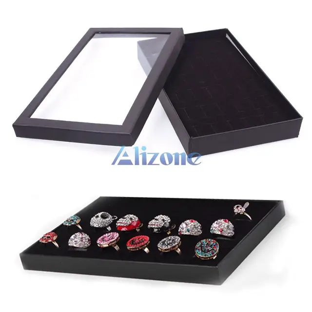 ring storage ear display box jewelry organizer holder show case