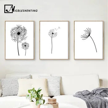 Dandelion flower Landscape Wall Art Canvas Poster Black White Minimalist Print Painting Wall Picture for Living Room Home Decor
Dandelion flower Landscape Wall Art Canvas Poster Black White Minimalist Print Painting Wall Picture for Living Room Home Decor