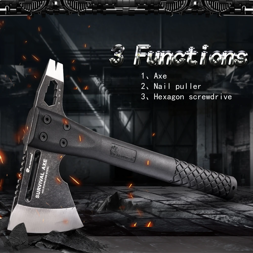 Multifunctional Axe Camping Hunt Artillery Fire Rescue Axe Hammer Rescue Outdoor Tactical axes
Multifunctional Axe Camping Hunt Artillery Fire Rescue Axe Hammer Rescue Outdoor Tactical axes