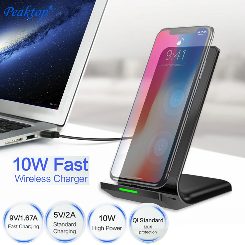 

10W Qi Wireless Charger For iPhone X 8 Plus Fast Charging Holder For Samsung S8 Plus S7 S6 edge Note 8 Phone Fast Charger