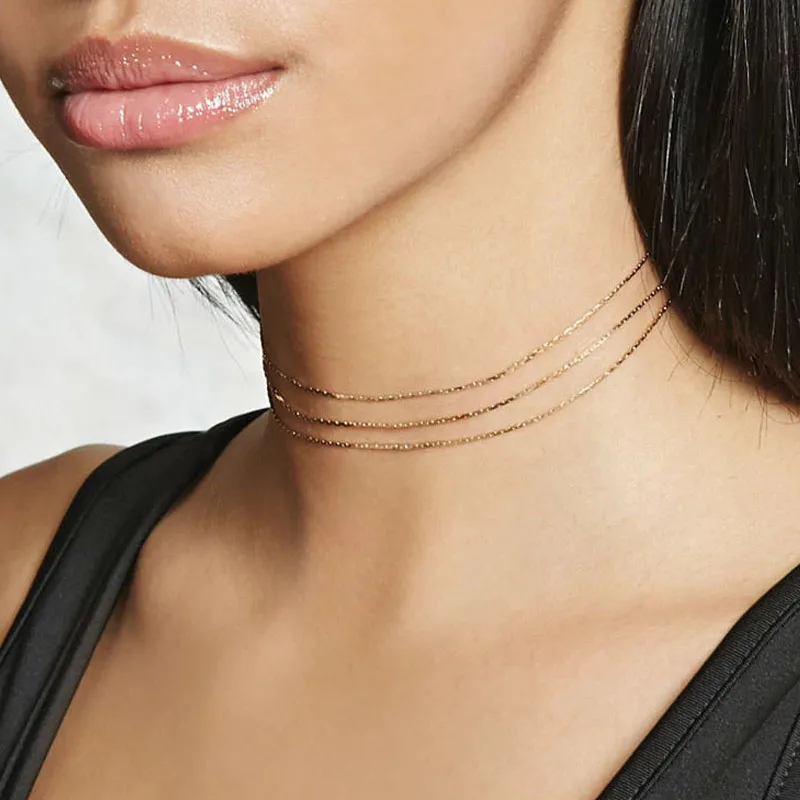Boho Jewelry Multi Layer Gold Color Choker Necklaces For Women Girls Wholesales 3 Layered chains necklaces Free Shipping
Boho Jewelry Multi Layer Gold Color Choker Necklaces For Women Girls Wholesales 3 Layered chains necklaces Free Shipping