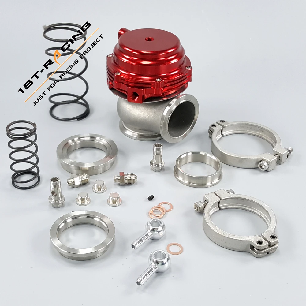 

Stainless steel RED 44mm V-Band External Water Cold Turbo Wastegate Spring 14 PSI Performance