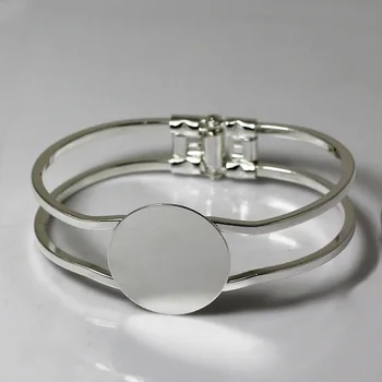 Blank Cuff Bangle Settings with Flat Circle Glue Pads Cabochons Bases Spring Bangle Bracelet DIY Findings Rhodium tone Plated
Blank Cuff Bangle Settings with Flat Circle Glue Pads Cabochons Bases Spring Bangle Bracelet DIY Findings Rhodium tone Plated