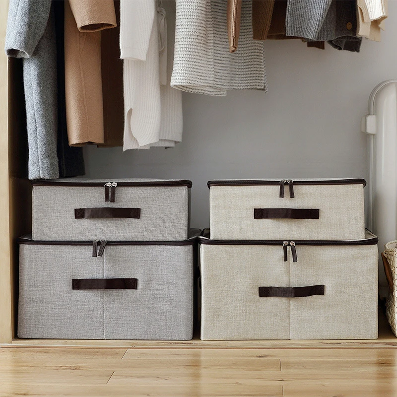 Japan Style Closet Organizer Linen-Like Clothes Storage Box With Zipper Cover Home Wardrobe Organizer Sweaters Underwear Boxes
Japan Style Closet Organizer Linen-Like Clothes Storage Box With Zipper Cover Home Wardrobe Organizer Sweaters Underwear Boxes
