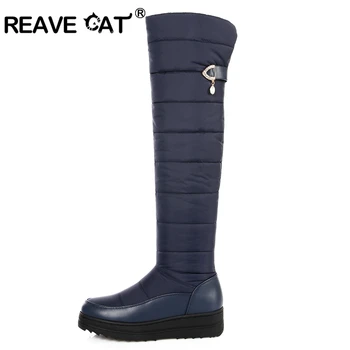 REAVE CAT 2018 high quality down warm snow boots women round toe platform thigh high boots fashion zipper over the knee bootA207
REAVE CAT 2018 high quality down warm snow boots women round toe platform thigh high boots fashion zipper over the knee bootA207