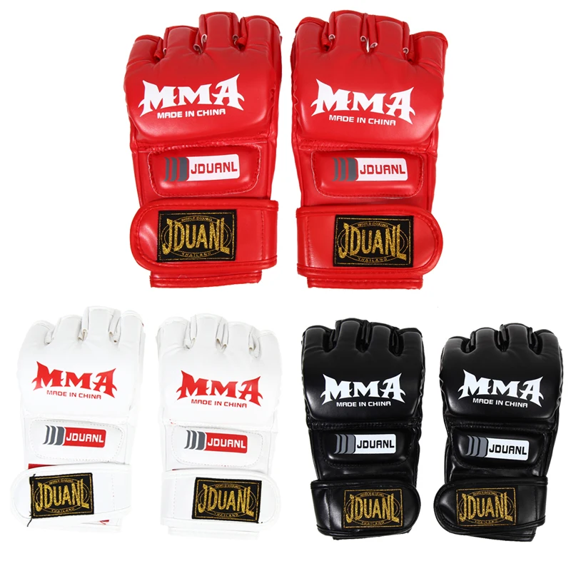 Image High quality MMA Muay Thai Gym Training Gloves Half Mitt Train Sparring Kick Boxing Gloves ISP