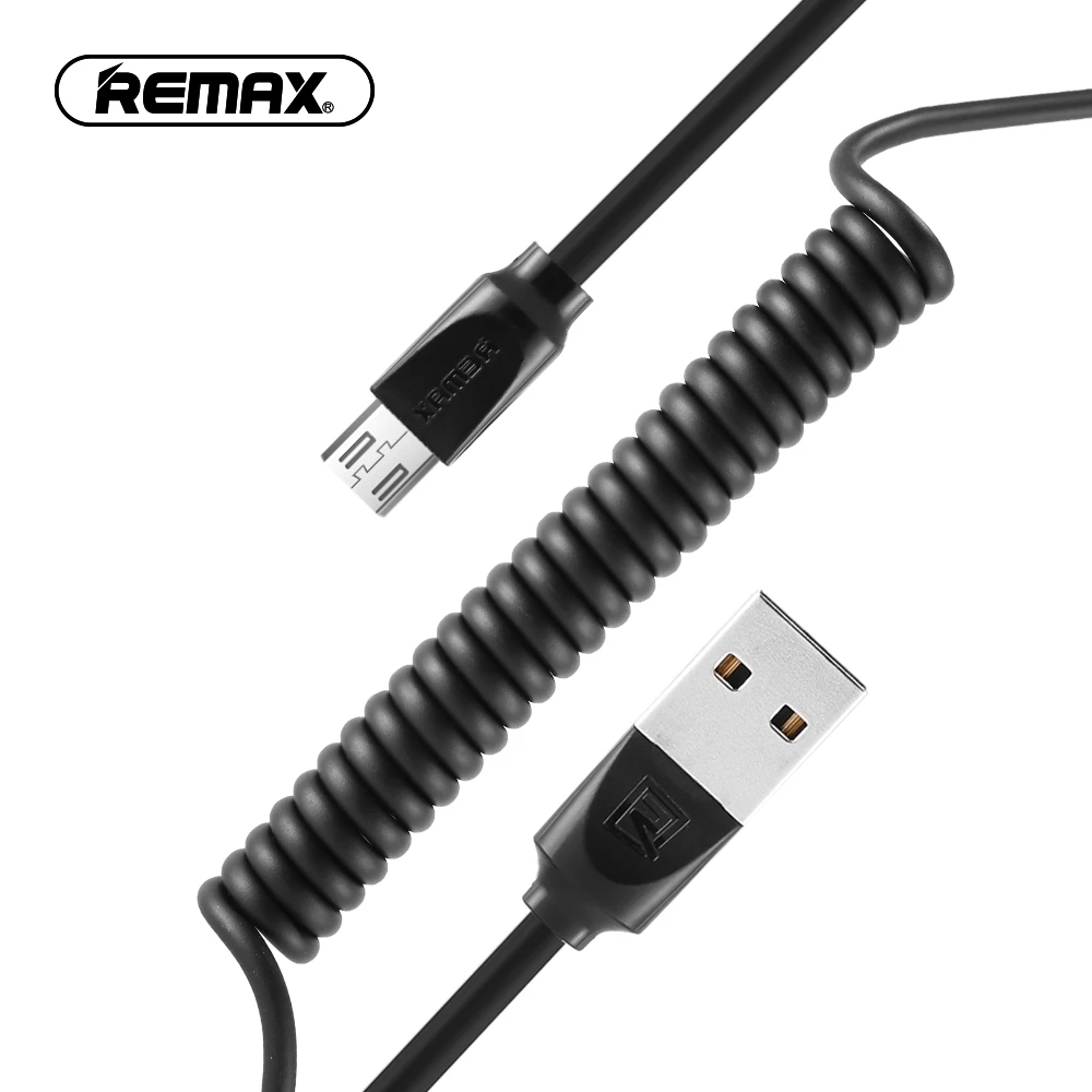 

Remax Retractable Spring mini micro usb 2.4A Fast Charging Cable for Xiaomi Samsung 8pin Charging Cables For iPhone X 8 7 6 5s