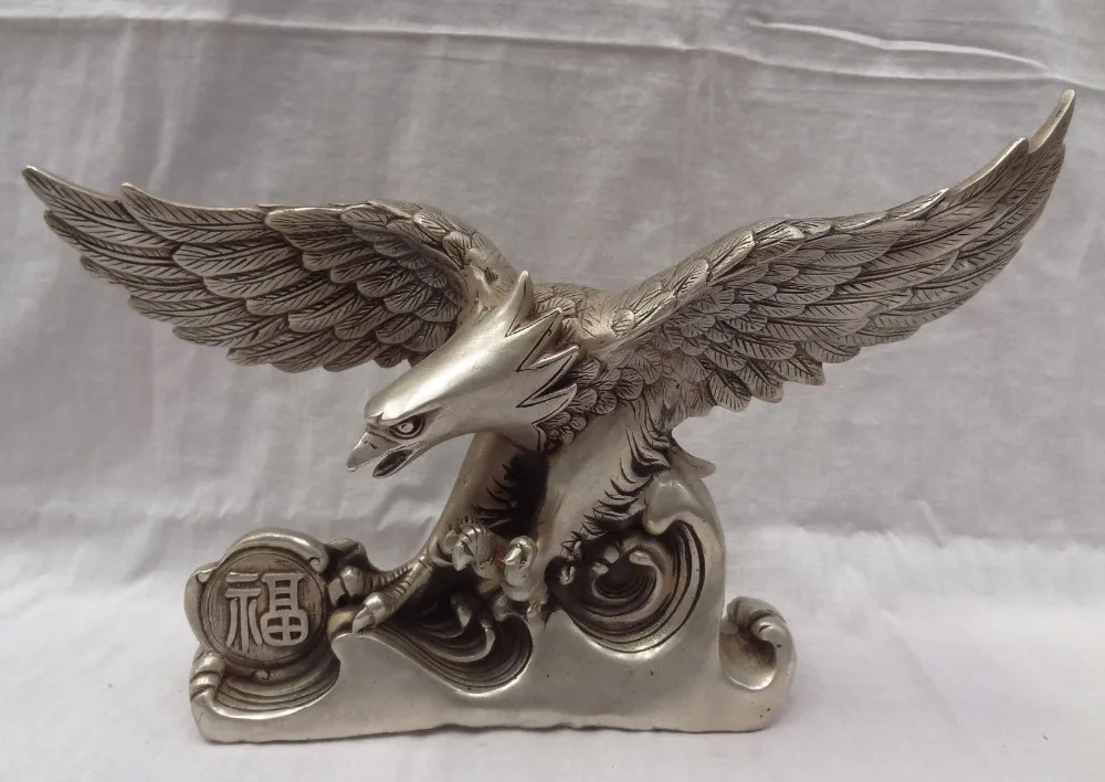13" Chinese Silver Bird Sculpture Fu Fly Eagle Hawk Brass King Of Birds Statue
13" Chinese Silver Bird Sculpture Fu Fly Eagle Hawk Brass King Of Birds Statue