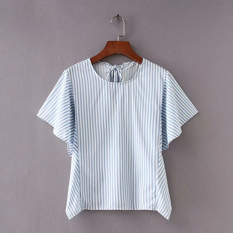 Fashion Za Batwing Sleeve Striped Blouse Casual Female O-Neck Back Lace-Up Shirts Stylish Elegant Ladies Blusas
Fashion Za Batwing Sleeve Striped Blouse Casual Female O-Neck Back Lace-Up Shirts Stylish Elegant Ladies Blusas