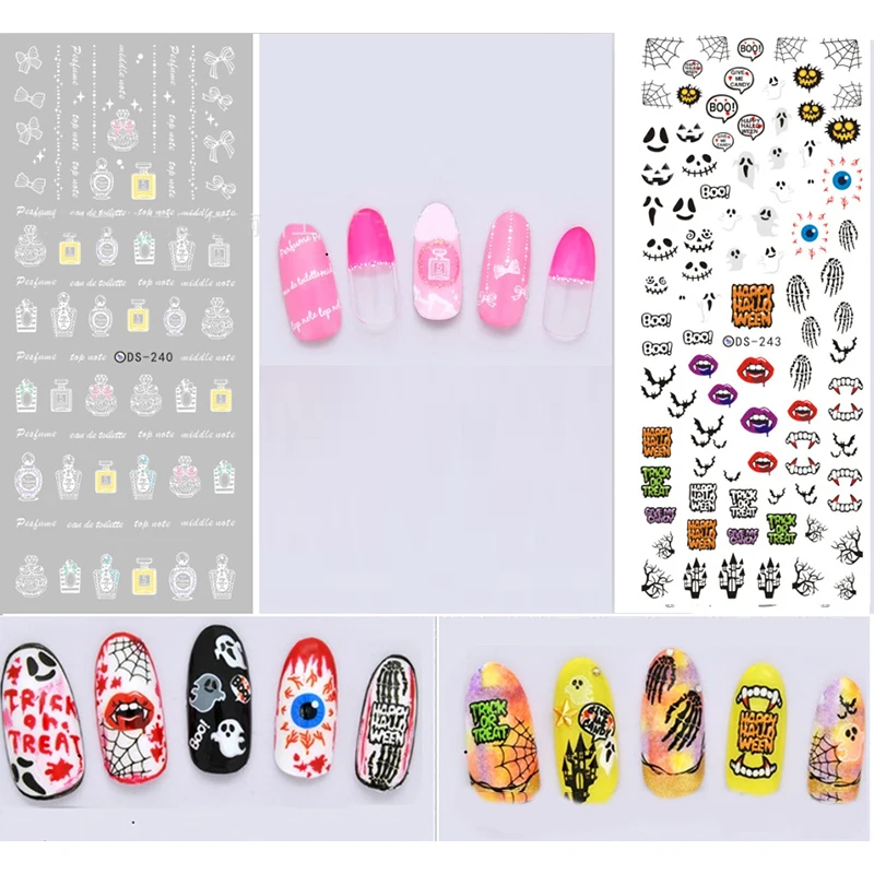 1 Sheet Christmas Snowflakes Stickers 3D Nail Image Transfer Decal Adhesive Art Decorations | Красота и здоровье