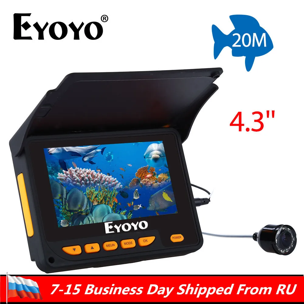 Eyoyo 20M HD 1000TVL Underwater Ice Fishing Camera Video Fish Finder 4.3" LCD 8pcs IR LED 150 Degrees Angle
Eyoyo 20M HD 1000TVL Underwater Ice Fishing Camera Video Fish Finder 4.3" LCD 8pcs IR LED 150 Degrees Angle