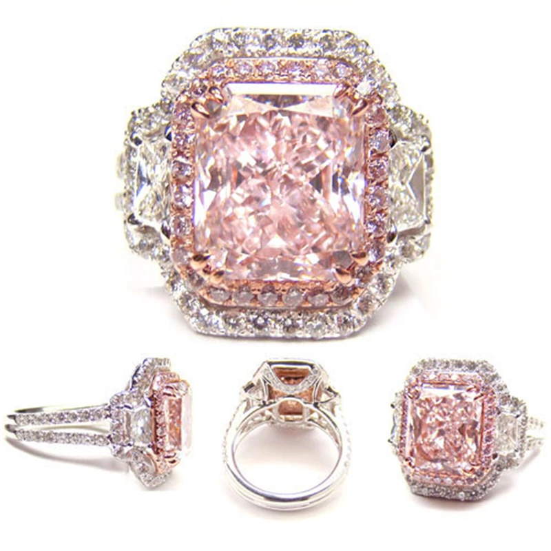 Big Pink Stone Engagement Ring Luxury Round Pink White Crystal Ring Silver Color Rings for Women Jewelry Anillos Mujer F5C061
Big Pink Stone Engagement Ring Luxury Round Pink White Crystal Ring Silver Color Rings for Women Jewelry Anillos Mujer F5C061