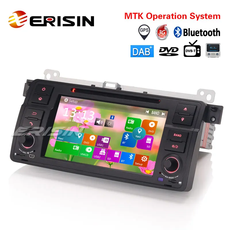 Erisin ES7162B 1 Din 7 дюймовый автомобильный DVD плеер DAB + 3G радио FM Canbus GPS навигатор для BMW E46