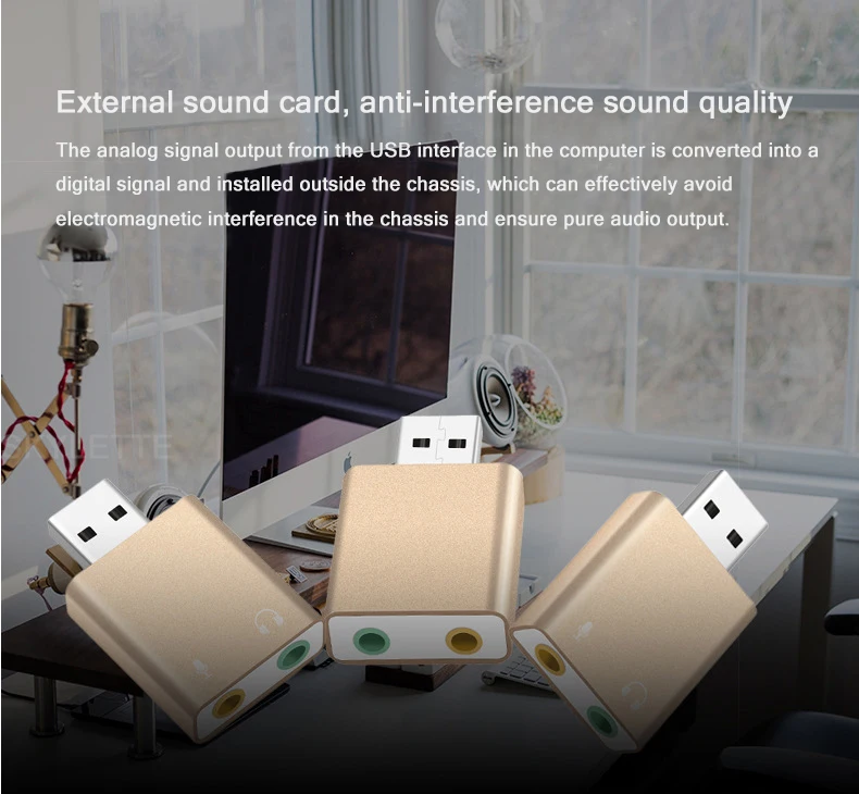 Generic Mini External USB Sound Card USB To 3.5mm Headphone Mic Speaker