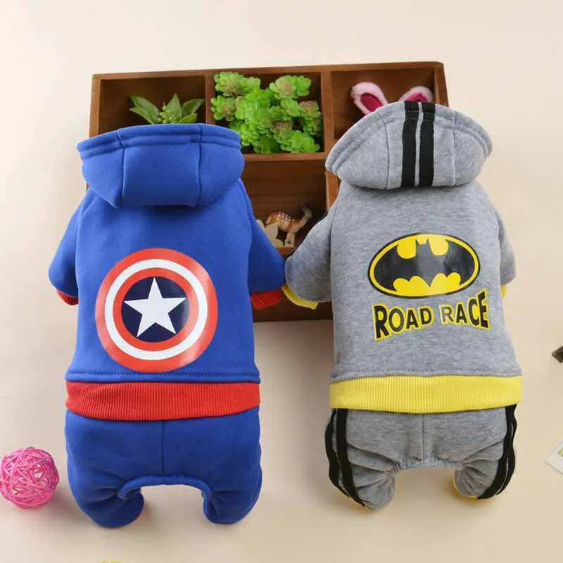 Image 2016 Autumn Winter Pet Clothes Dog Coat for Small Dogs Chihuahua Superhero Costume Fleece Puppy Dog Suit Pet Supplies XS XXL