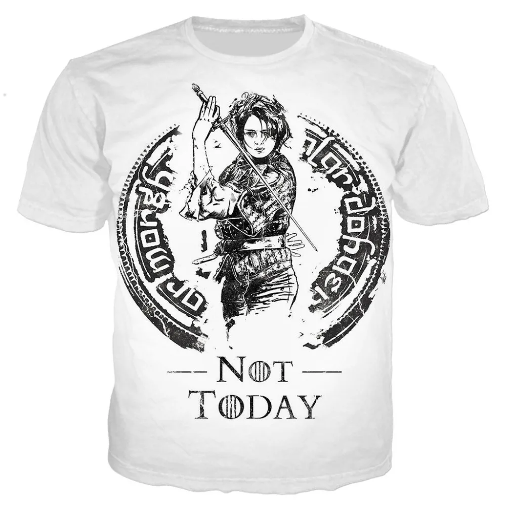 Game of thrones not today Arya stark shirts 3D printed tee shirt funny fashion summer shirts cool shirt for men women unisex top
Game of thrones not today Arya stark shirts 3D printed tee shirt funny fashion summer shirts cool shirt for men women unisex top