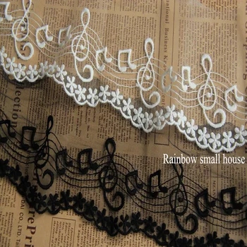 5Yards/lot DIY White/Black lace fabric embroidery music note lace trim mesh for dress sewing lace material DIY width 10cm
5Yards/lot DIY White/Black lace fabric embroidery music note lace trim mesh for dress sewing lace material DIY width 10cm