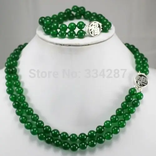 2Row 8MM Natural Dark green jade Bracelets(7.5 inches ) necklaces(17 inches) Sets
2Row 8MM Natural Dark green jade Bracelets(7.5 inches ) necklaces(17 inches) Sets