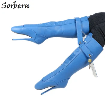 Sorbern Blue Sexy Fetish High Ballet Boot Pointed Toe Knee High Boot For Women Lockable Zip Padlock Black Matte Multi Color
Sorbern Blue Sexy Fetish High Ballet Boot Pointed Toe Knee High Boot For Women Lockable Zip Padlock Black Matte Multi Color